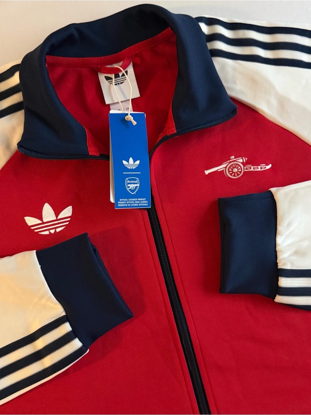 Arsenal Adidas Track Jacket Men XL Retro Logo Premier League Soccer Full Zip